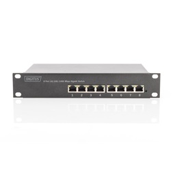 DIGITUS DN-95331 10" 8x GbE Lan port PoE 80W menedzselhető switch