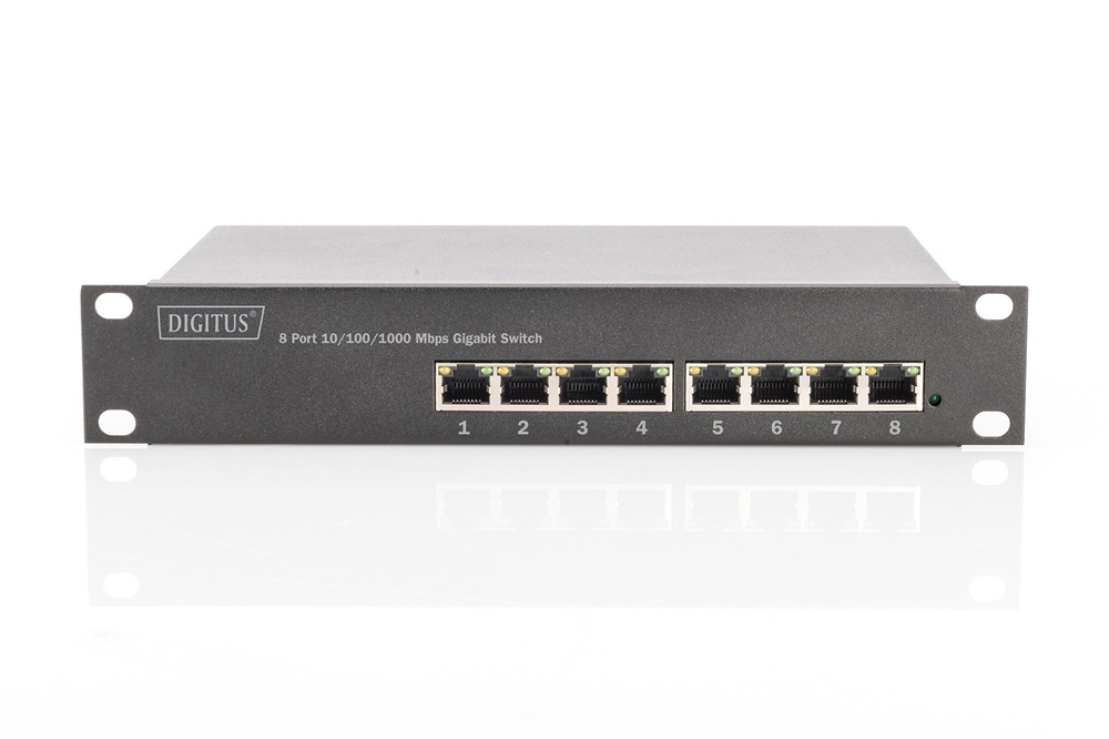DIGITUS DN-95331 10" 8x GbE Lan port PoE 80W menedzselhető switch