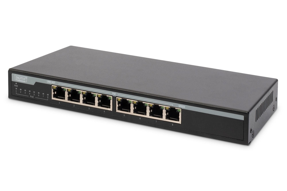 DIGITUS DN-95340 8x GbE Lan port PoE 135W nem menedzselhető asztali switch