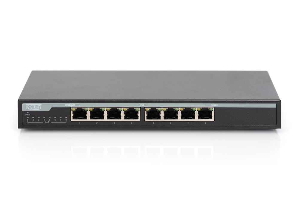 DIGITUS DN-95340 8x GbE Lan port PoE 135W nem menedzselhető asztali switch