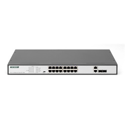 DIGITUS DN-95342-1 16x 10/100Mbps FE Lan port 2x uplink port 2x SFP port PoE 250W nem menedzselhető switch