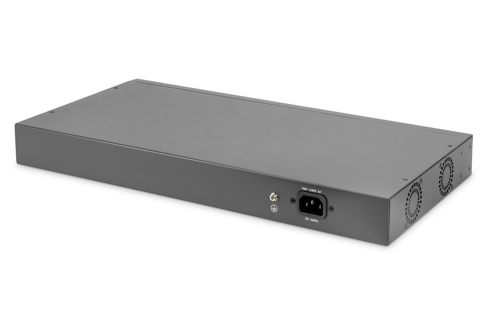 DIGITUS DN-95343 24x 10/100Mbps FE Lan port 2x uplink port 2x SFP port PoE 370W nem menedzselhető switch