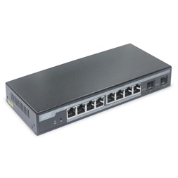 DIGITUS DN-95344 8x GbE Lan port 2x SFP port PoE 86W menedzselhető asztali switch
