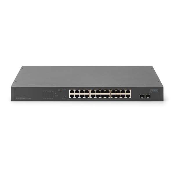 DIGITUS DN-95348-2 16x GbE Lan port 2x SFP port PoE 370W nem menedzselhető switch
