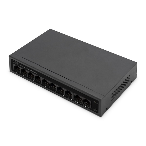 DIGITUS DN-95354 10x 10/100Mbps FE Lan port PoE 60W nem menedzselhető asztali switch