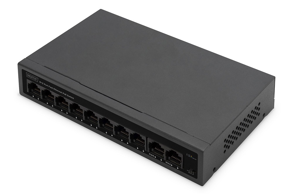 DIGITUS DN-95354 10x 10/100Mbps FE Lan port PoE 60W nem menedzselhető asztali switch