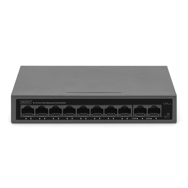 DIGITUS DN-95354 10x 10/100Mbps FE Lan port PoE 60W nem menedzselhető asztali switch
