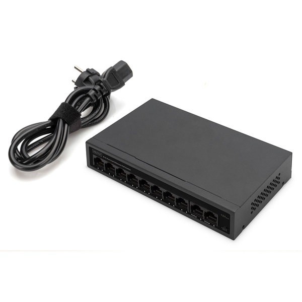 DIGITUS DN-95354 10x 10/100Mbps FE Lan port PoE 60W nem menedzselhető asztali switch