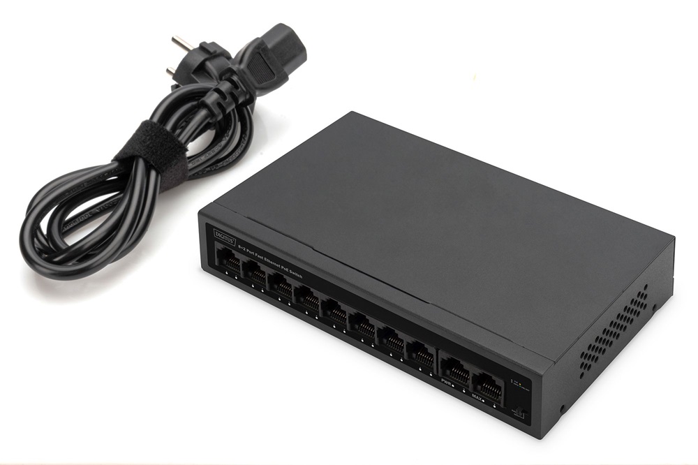 DIGITUS DN-95354 10x 10/100Mbps FE Lan port PoE 60W nem menedzselhető asztali switch