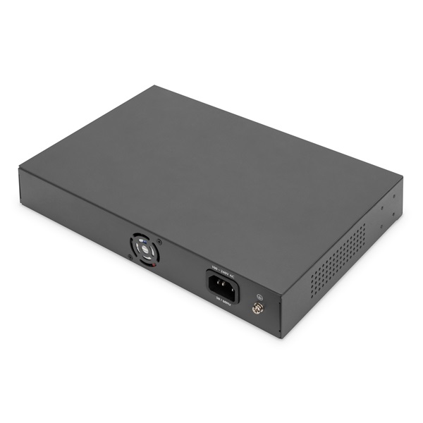 DIGITUS DN-95358 1U 19" 16+2x GbE Lan port 2x SFP port PoE 185W nem menedzselhető switch