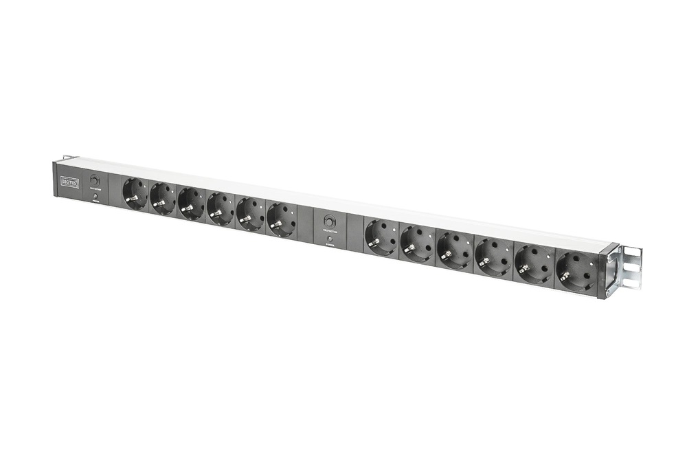 DIGITUS DN-95405 0U PDU függőleges 250V 2x16A 12xCEE7/3 aljzat CEE7/7 csatlakozó 2M elosztósor