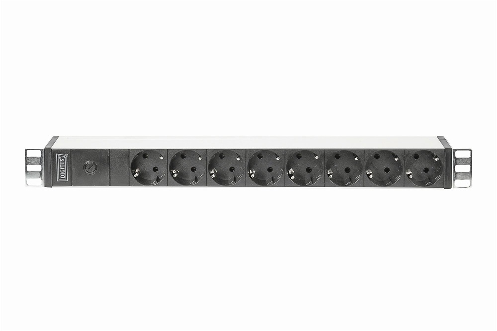 DIGITUS DN-95410 19" 1U PDU 250V 10A 8xCEE 7/3 aljzat IEC C14 csatlakozó 2M elosztósor
