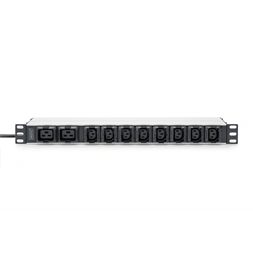 DIGITUS DN-95427 19" 1U PDU 230V 16A 8xIEC C13 2xC19 aljzat IEC C20 csatlakozó 2M elosztósor