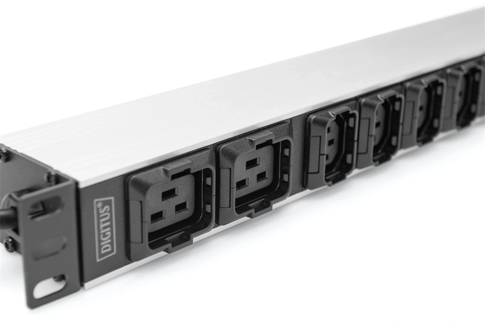 DIGITUS DN-95427 19" 1U PDU 230V 16A 8xIEC C13 2xC19 aljzat IEC C20 csatlakozó 2M elosztósor
