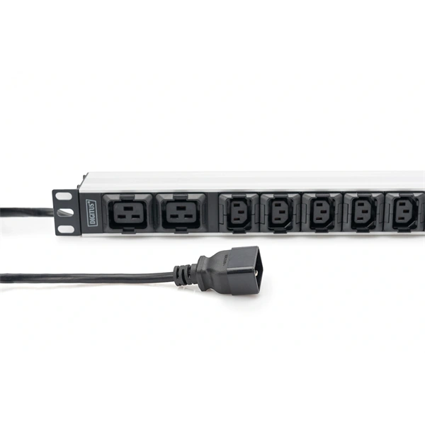 DIGITUS DN-95427 19" 1U PDU 230V 16A 8xIEC C13 2xC19 aljzat IEC C20 csatlakozó 2M elosztósor