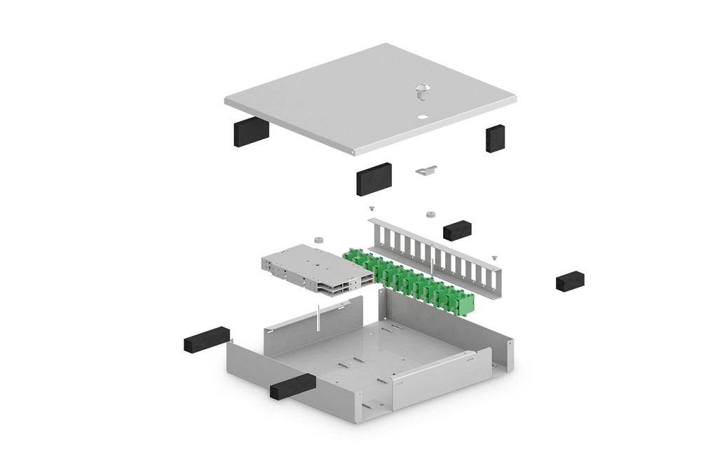 DIGITUS DN-96800M-2 48 szálas IP20 fali optikai üres elosztó doboz