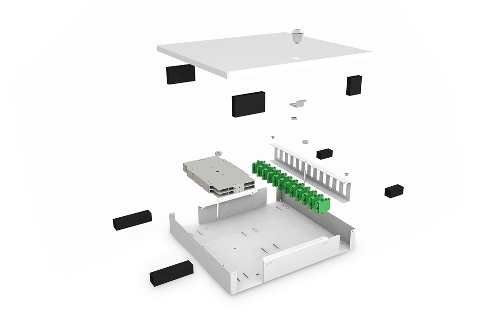DIGITUS DN-96800S-2 24 szálas IP20 fali optikai üres elosztó doboz
