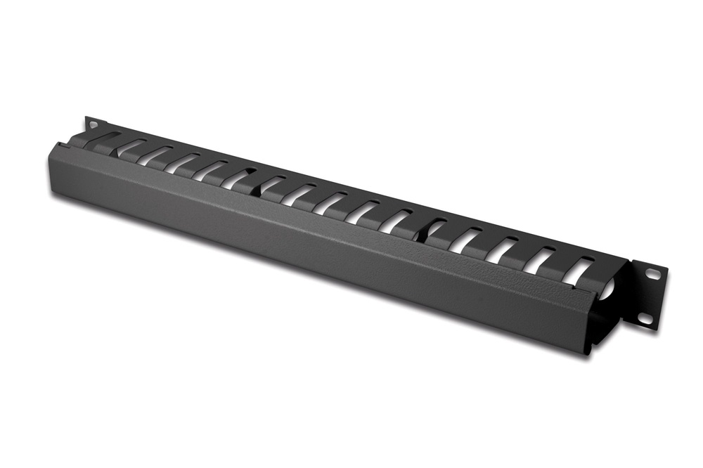 DIGITUS DN-97617 19” 1U fekete csatornás kábelvezető levehető fedéllel