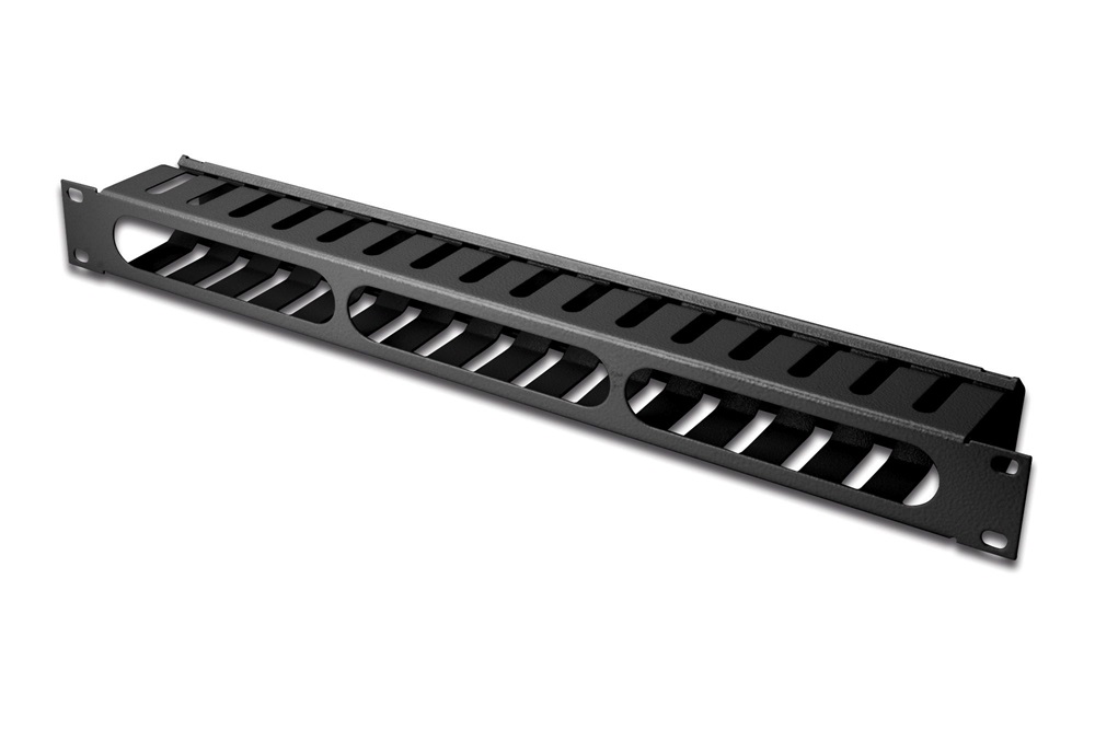 DIGITUS DN-97617 19” 1U fekete csatornás kábelvezető levehető fedéllel