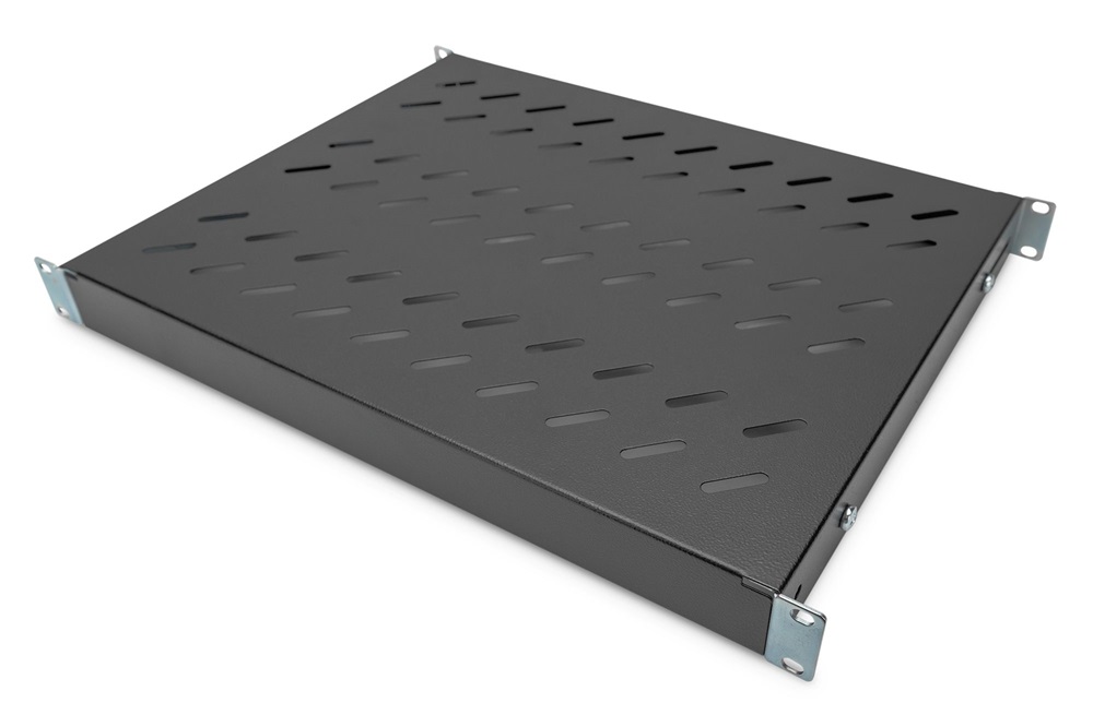 DIGITUS DN-97645 19" 1U 358mm mély 50kg állítható mélységű fekete polc
