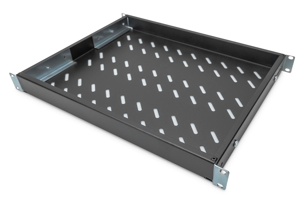 DIGITUS DN-97645 19" 1U 358mm mély 50kg állítható mélységű fekete polc
