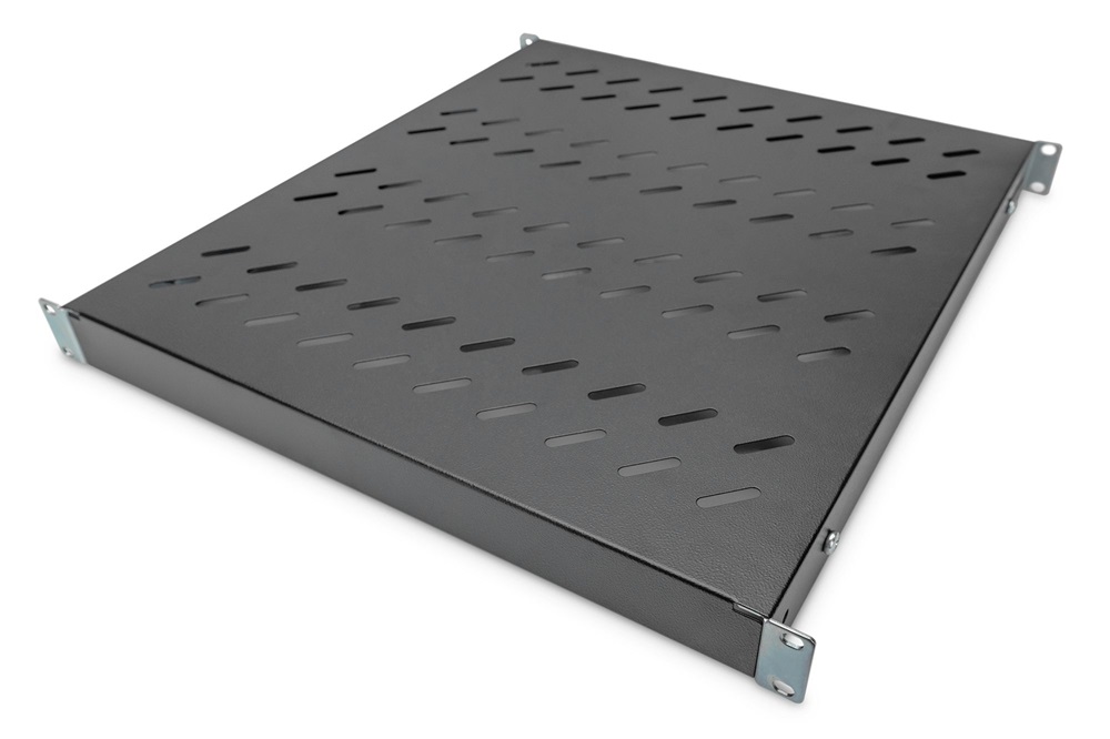 DIGITUS DN-97647 19" 1U 508mm mély 50kg állítható mélységű fekete polc