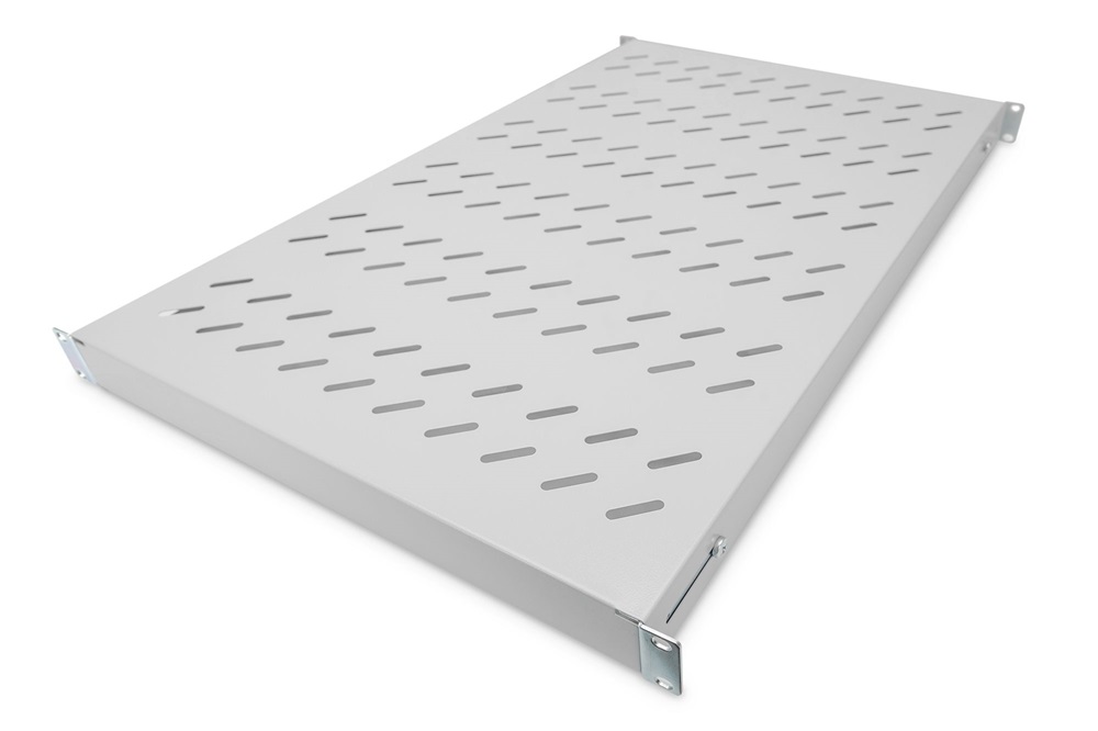 DIGITUS DN-97648 19" 1U 708mm mély 50kg állítható mélységű szürke polc