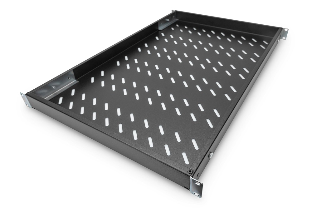DIGITUS DN-97649 19" 1U 708mm mély 50kg állítható mélységű fekete polc