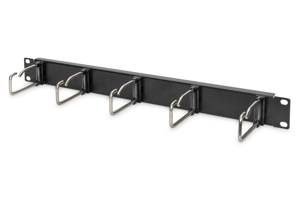 DIGITUS DN-97667 19” 1U gyűrűs fekete acél kábelrendező