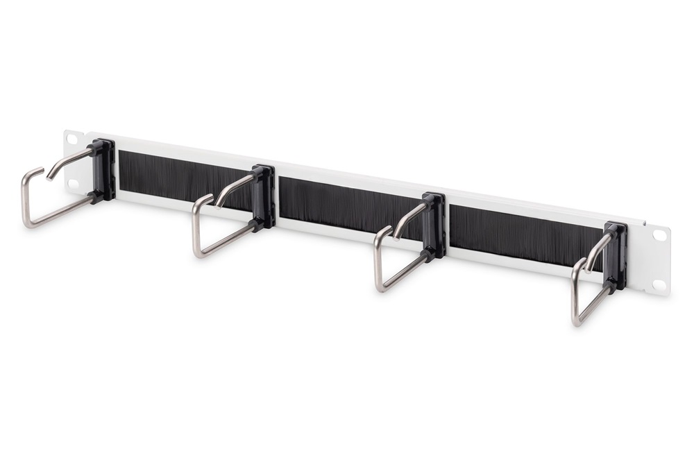 DIGITUS DN-97668 19” 1U fésűs szürke acél gyűrűs kábelrendező