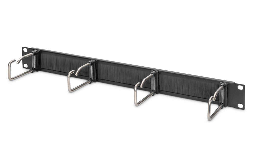 DIGITUS DN-97669 19” 1U fésűs fekete acél gyűrűs kábelrendező