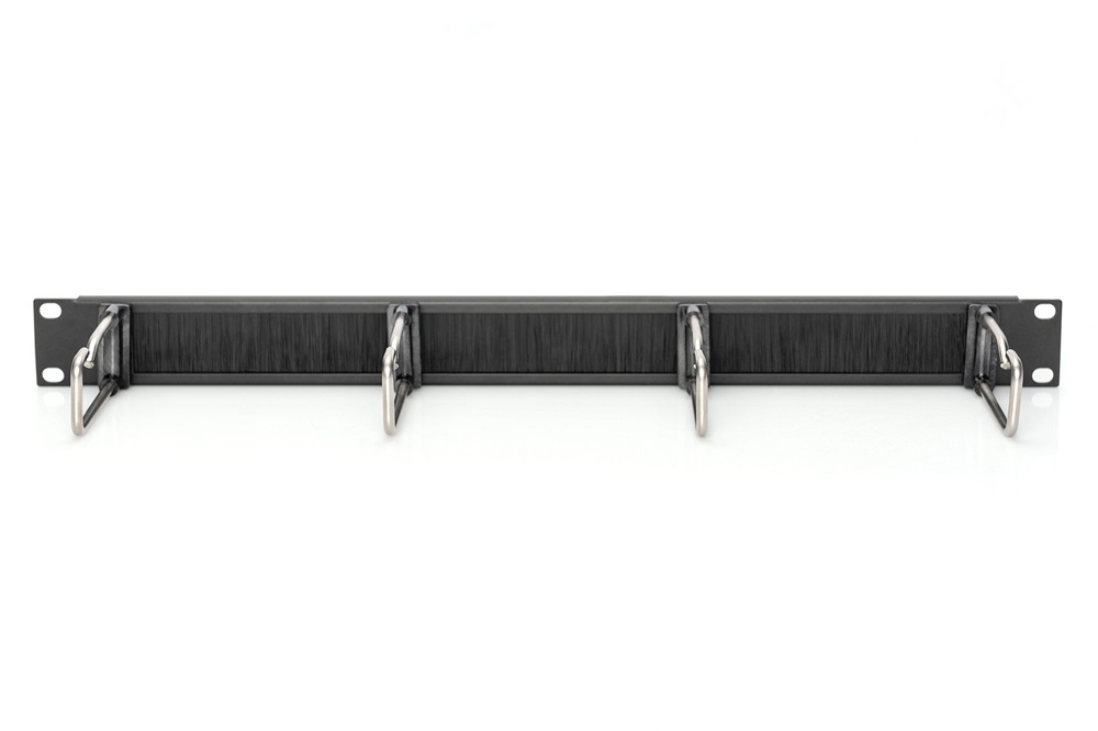 DIGITUS DN-97669 19” 1U fésűs fekete acél gyűrűs kábelrendező