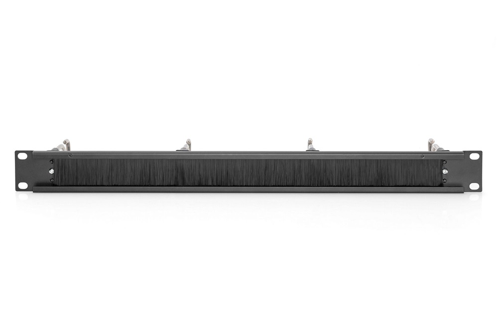 DIGITUS DN-97669 19” 1U fésűs fekete acél gyűrűs kábelrendező