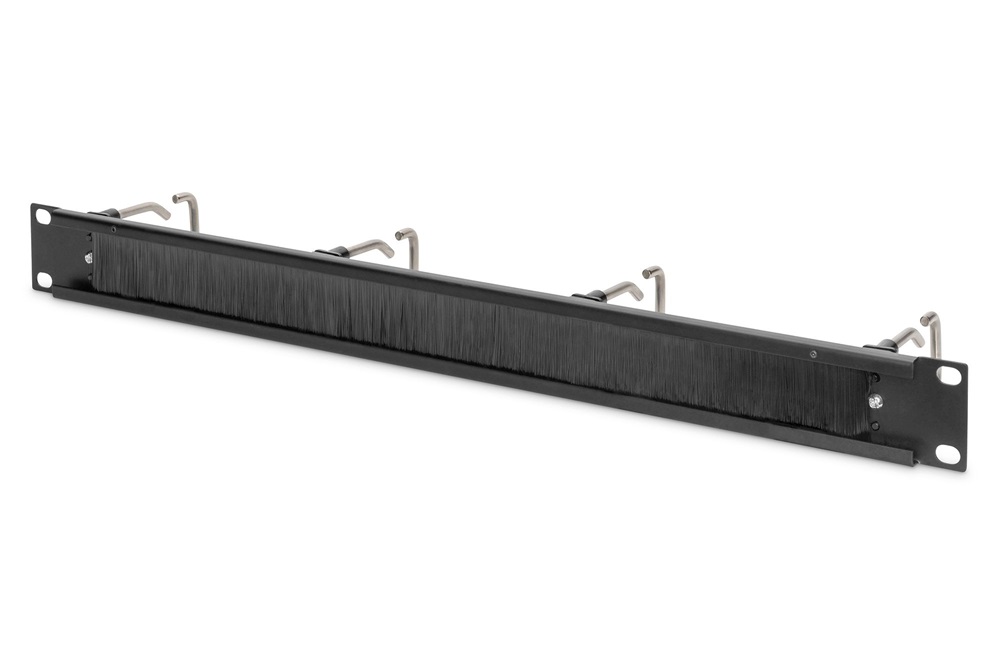 DIGITUS DN-97669 19” 1U fésűs fekete acél gyűrűs kábelrendező