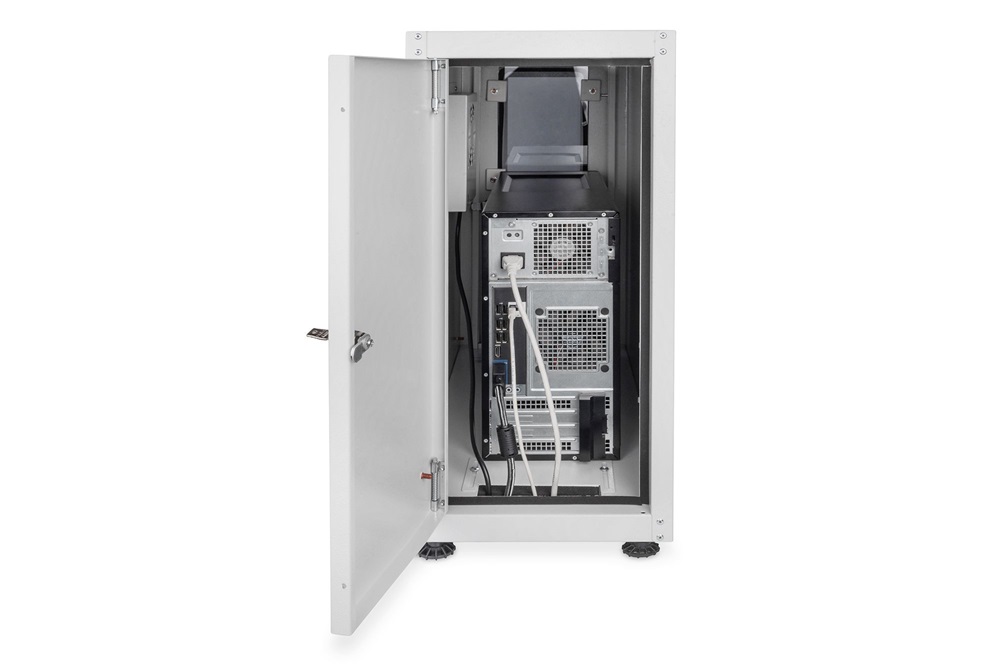 DIGITUS DN-CC 9002 Szintező lábas zárható üvegajtós szűrőventilátoros számítógépház