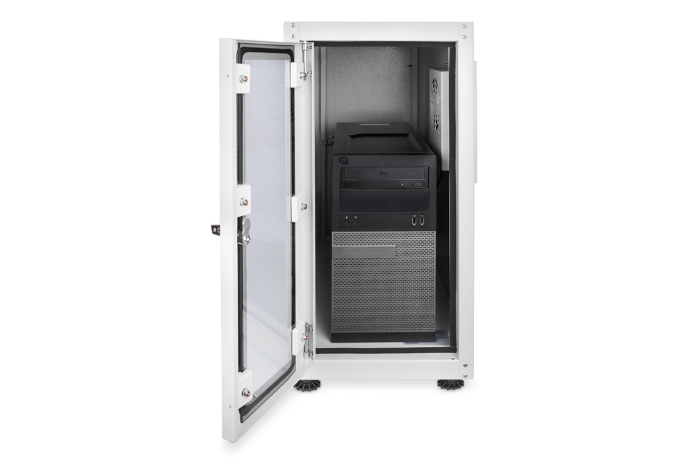 DIGITUS DN-CC 9002 Szintező lábas zárható üvegajtós szűrőventilátoros számítógépház