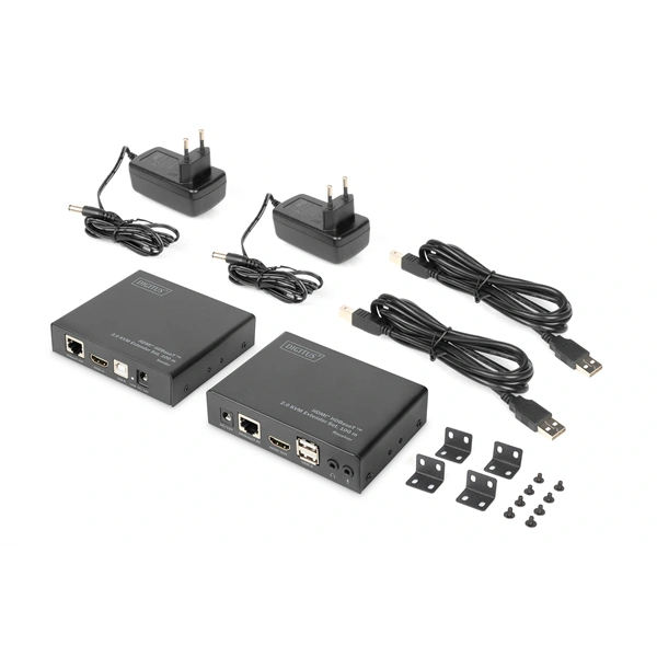 DIGITUS DS-55505 HDMI UHD 4K 60Hz Cat.6A/Cat.7/Cat.8 100m KVM extender szett