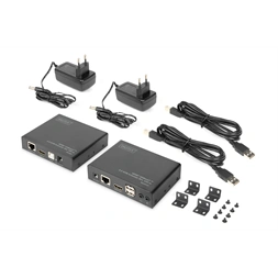 DIGITUS DS-55505 HDMI UHD 4K 60Hz Cat.6A/Cat.7/Cat.8 100m KVM extender szett