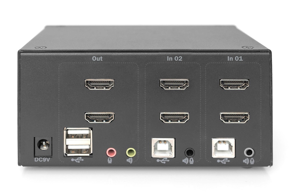 DIGITUS DS-12860 UHD 4K 30Hz 2 port Dual Display HDMI KVM Switch