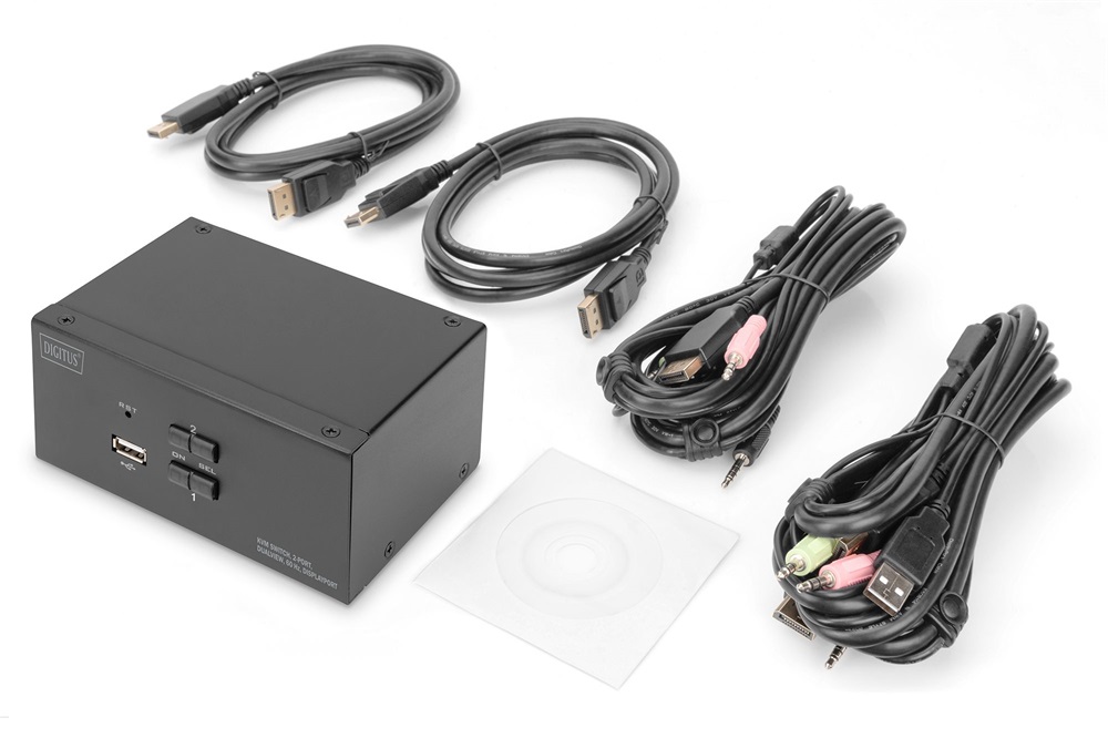 DIGITUS DS-12862 UHD 4K 60Hz 2 port Dual Display Displayport KVM Switch