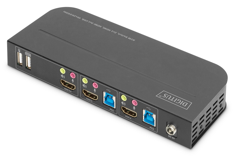 DIGITUS DS-12874 UHD 4K 60Hz 2 port HDMI KVM Switch