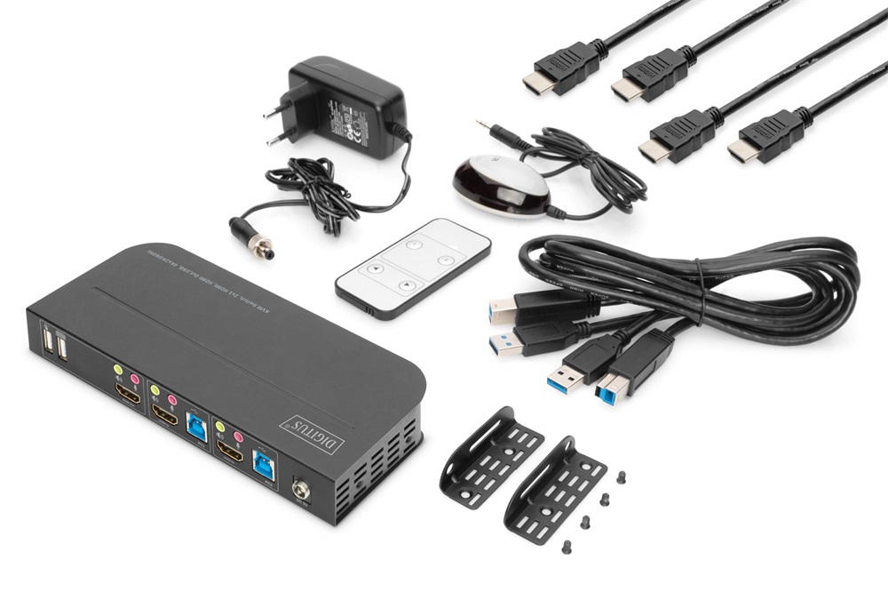 DIGITUS DS-12874 UHD 4K 60Hz 2 port HDMI KVM Switch