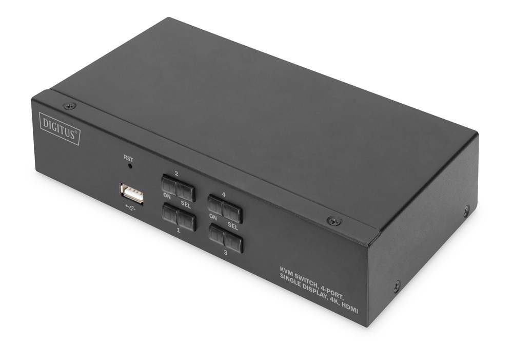 DIGITUS DS-12880 UHD 4K 30Hz 4 port Single Display HDMI KVM Switch