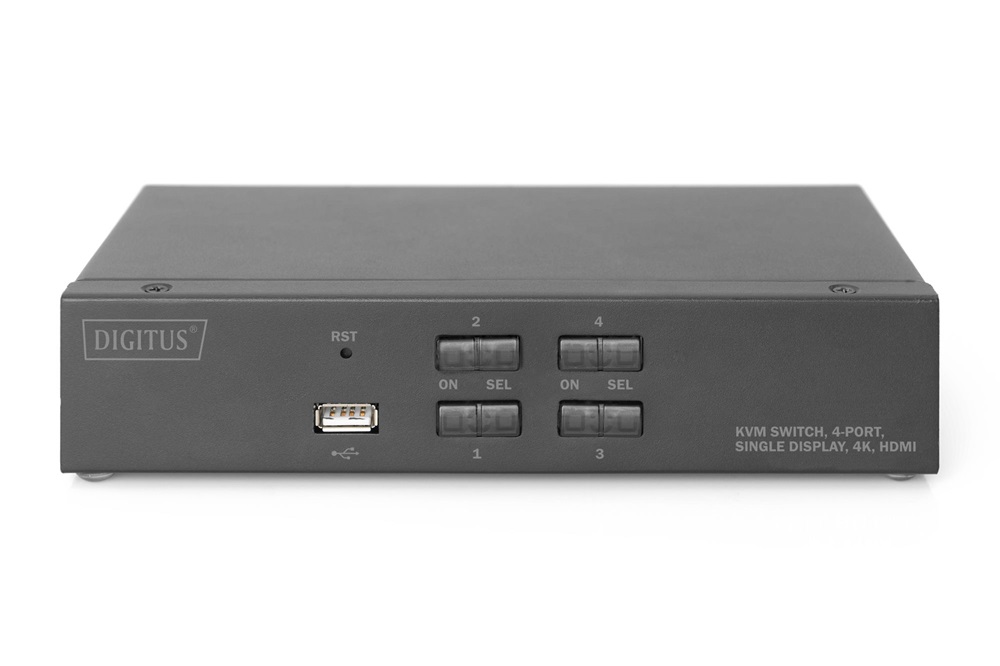 DIGITUS DS-12880 UHD 4K 30Hz 4 port Single Display HDMI KVM Switch
