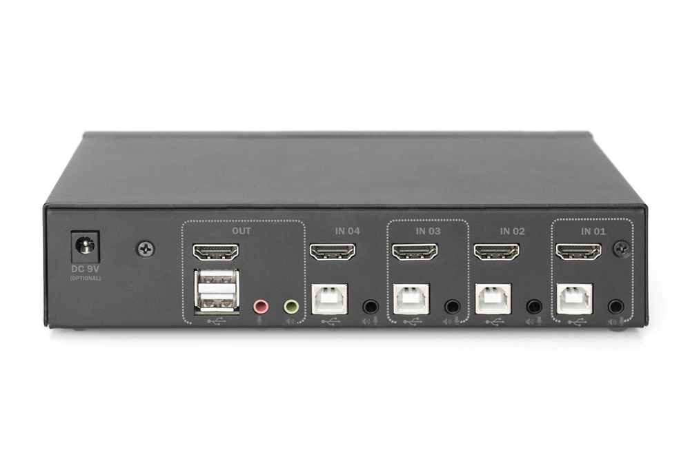 DIGITUS DS-12880 UHD 4K 30Hz 4 port Single Display HDMI KVM Switch