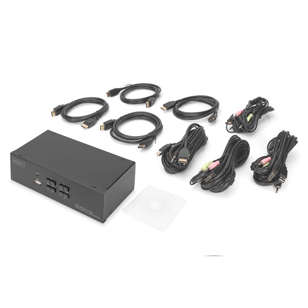 DIGITUS DS-12882 UHD 4K 60Hz 4 port Dual Display Displayport KVM Switch