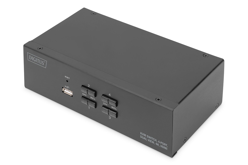DIGITUS DS-12883 UHD 4K 30Hz 4 port Dual Display HDMI KVM Switch