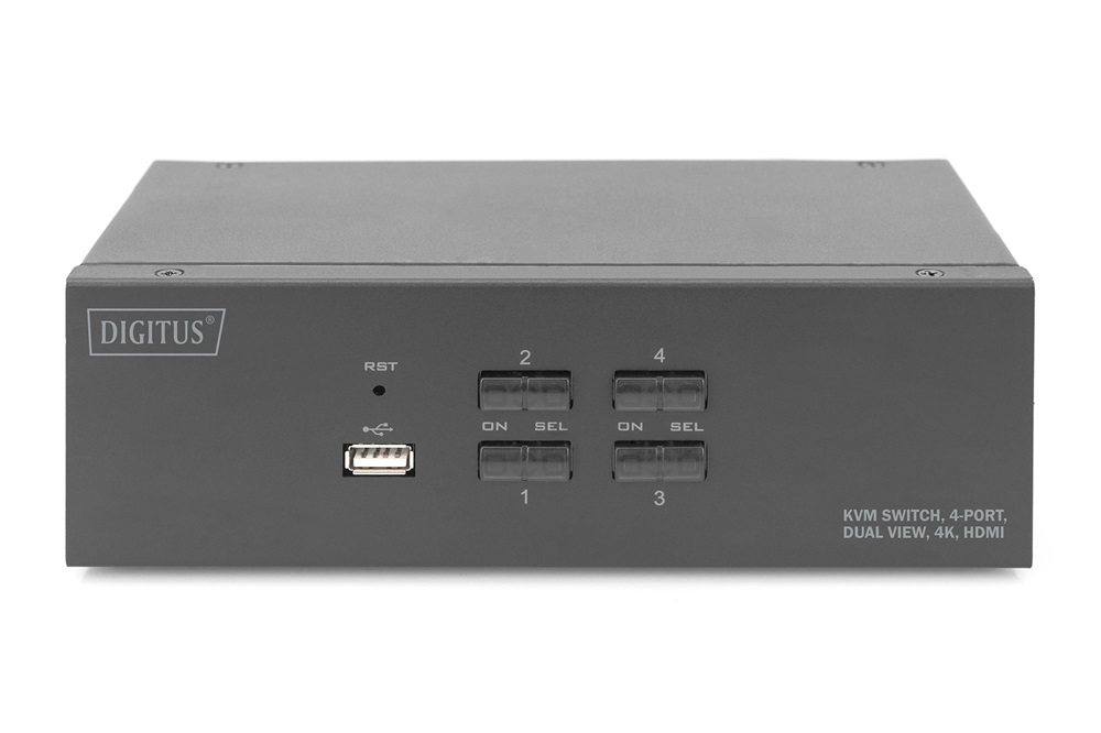 DIGITUS DS-12883 UHD 4K 30Hz 4 port Dual Display HDMI KVM Switch
