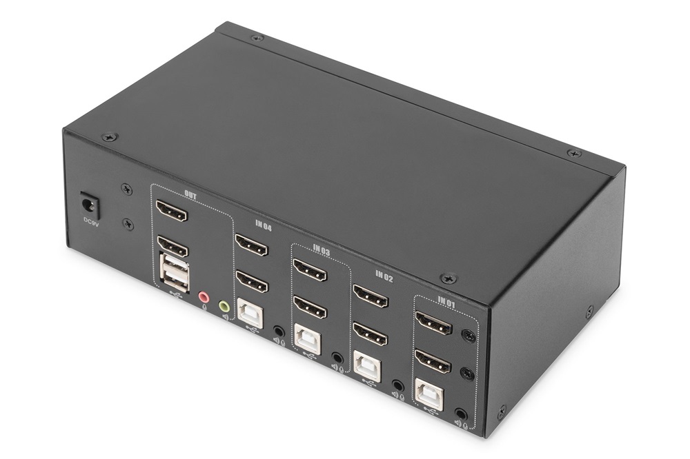 DIGITUS DS-12883 UHD 4K 30Hz 4 port Dual Display HDMI KVM Switch
