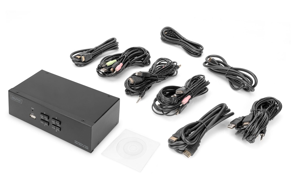 DIGITUS DS-12883 UHD 4K 30Hz 4 port Dual Display HDMI KVM Switch